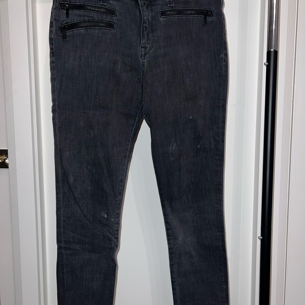 DL1961 Margaux Black Denim Jeans with zipper pocket detail